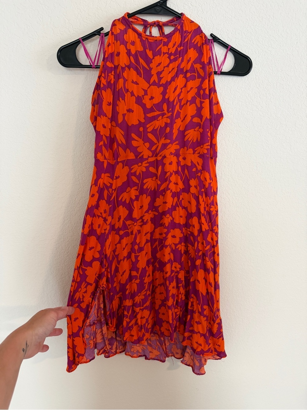 Free People Pink and Orange Floral Halter Sundress - Picture 4 of 5